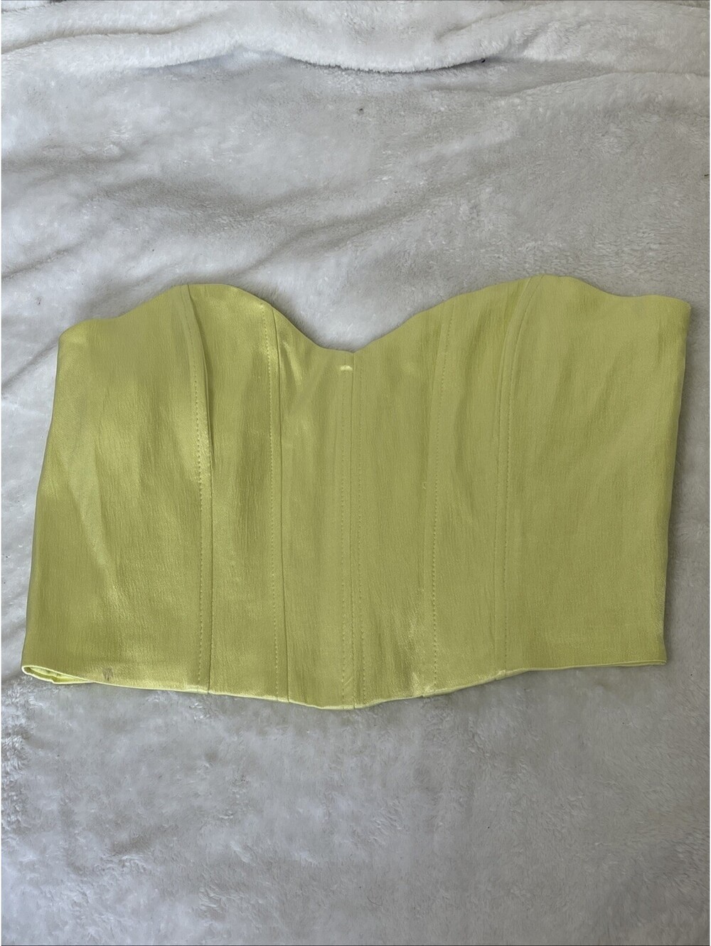 Zara Yellow Silky Corset Bustierre Top Women’s Medium